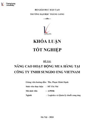 Nâng cao hoạt động mua hàng tại công ty tnhh sungdo eng vietnam