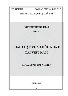 Khóa luận tốt nghiệp pháp luật về sở hữu nhà ở tại việt nam