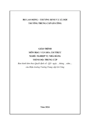 Giáo trình văn hóa ẩm thực
