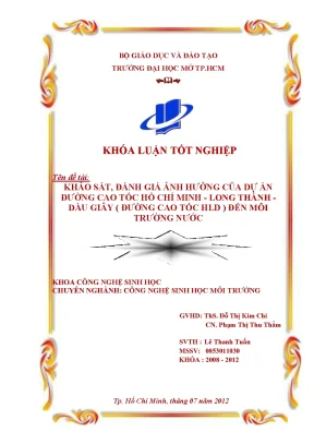 Khảo sát đánh giá ảnh hưởng của dự án đường cao tốc hồ chí minh long thành dầu dây đường cao tốc hld đến môi trường nước
