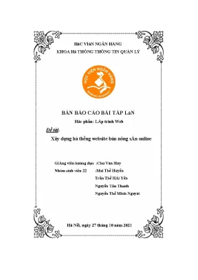 Xây dựng há thßng website bán nông sán online