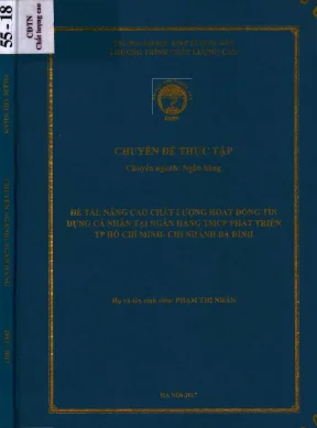 Chuyên đề thực tập nâng cao chất lượng hoạt động tín dụng cá nhân tại ngân hàng tmcp phát triển tp hồ chí minh chi nhánh ba đình