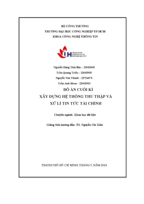 Đồ án cuối kì xây dựng hệ thống thu thập và xử lí tin tức tài chính