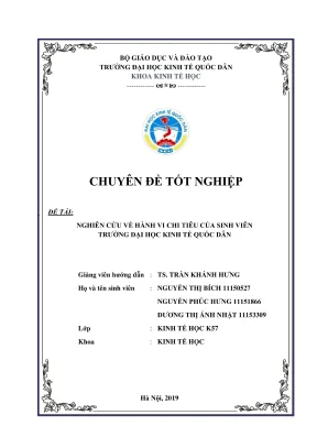 Chuyên đề tốt nghiệp nghiên cứu về hành vi chi tiêu của sinh viên trường đại học kinh tế quốc dân