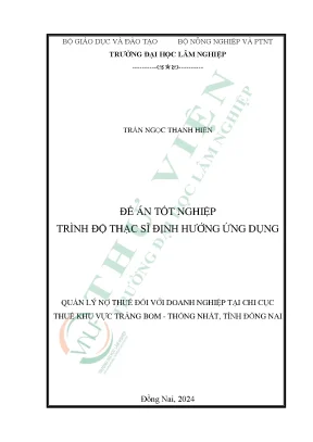 Quản lý nợ thuế đối với doanh nghiệp tại chi cục thuế khu vực trảng bom thống nhất tỉnh đồng nai