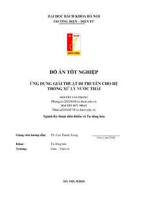 Đồ án tốt nghiệp ứng dụng giải thuật di truyền cho hệ thống xử lý nước thải
