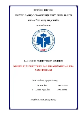 Đồ án phát triển sản phẩm huit bánh flan trà xanh phô mai