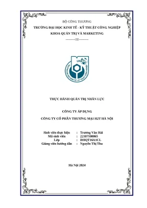 Thực hành quản trị nhân lực công ty áp dụng công ty cổ phần thương mại h2t hà nội