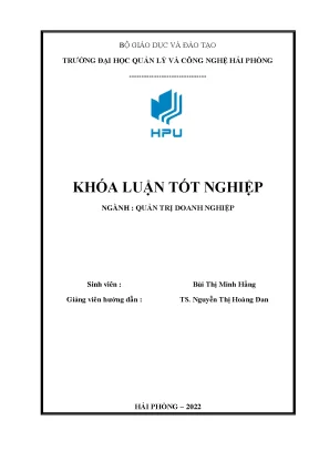 Khóa luận chính sách đãi ngộ nhân sự của công ty tnhh một thành viên khai thác công trình thủy lợi an hải