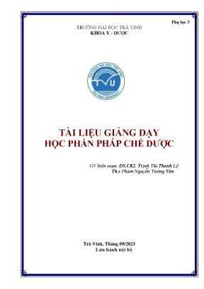 Tài liệu giảng dạy học phần pháp chế dược