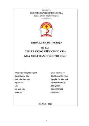 Chất lượng viên chức của nhà xuất bản công thương