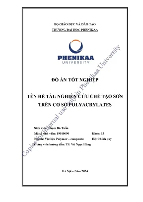 Nghiên cứu chế tạo sơn trên cơ sở polyacrylates