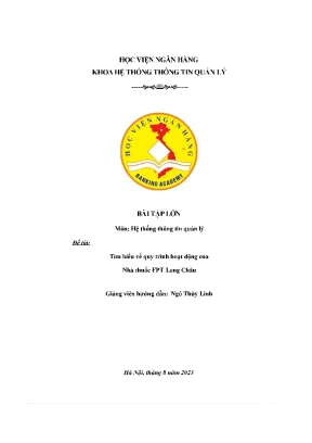 Àitậplớn môn hệ thống thông tin quản lý đề tài tìm hiểu về quy trình hoạt động của nhà thuốc fpt long châu