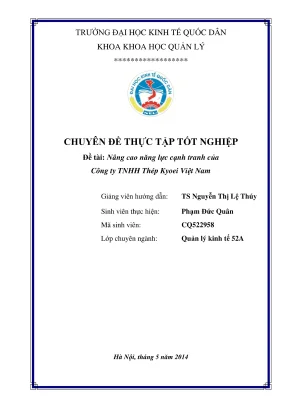 Chuyên đề thực tập tốt nghiệp nâng cao năng lực cạnh tranh của công ty tnhh thép kyoei việt nam