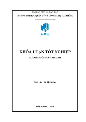 Khóa luận a study on the first year english majors self studying at hai phong university of management and technology and some suggested solutions
