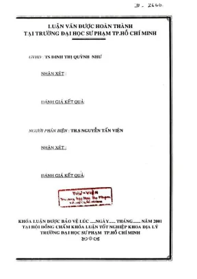 Khóa luận tốt nghiệp địa lý bước đầu tìm hiểu ảnh hưởng của lũ lụt đến môi trường nước và đất ở đbscl