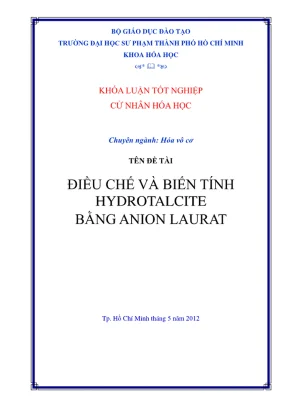Khóa luận tốt nghiệp hóa vô cơ điều chế và biến tính hydrotalcite bằng anion laurat
