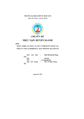 Chuyên đề thực tập chuyên ngành hoàn thiện kế toán tài sản cố định hữu hình tại công ty trách nhiệm hữu hạn thương mại sơn hà