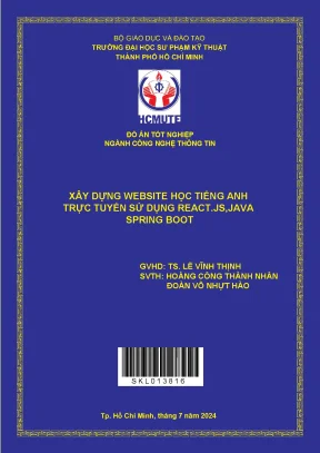 Đồ án tốt nghiệp công nghệ thông tin xây dựng website học tiếng anh trực tuyến sử dụng react js java spring boot