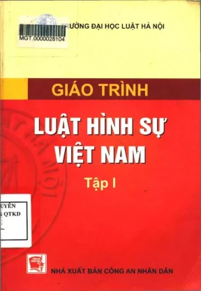 Giáo trình luật hình sự việt nam tập 1