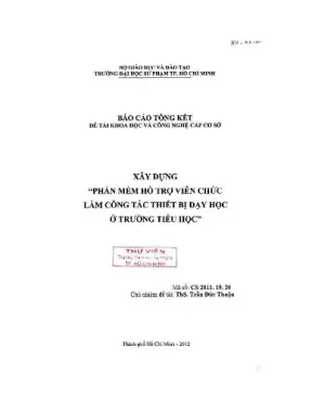 Xây dựng phần mềm hỗ trợ viên chức làm công tác thiết bị dạy học ở trường tiểu học
