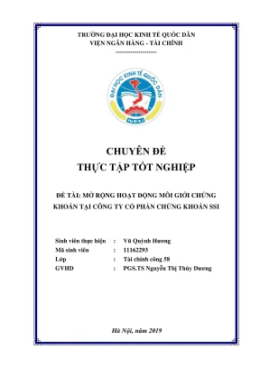 Chuyên đề thực tập tốt nghiệp mở rộng hoạt động môi giới chứng khoán tại công ty cổ phần chứng khoán ssi