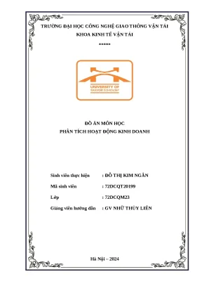 Đồ án môn học phân tích hoạt động kinh doanh rất hay