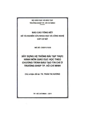 Xây dựng hệ thống bài tập thực hành môn giáo dục học theo chương trình đào tạo tín chỉ ở trường đhsp tp hồ chí minh