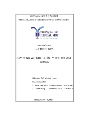 Đồ án môn học lập trình web xây dựng website quản lý siêu thị mini lemoo