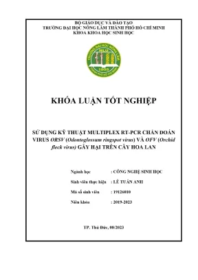 Khóa luận tốt nghiệp công nghệ sinh học sử dụng kỹ thuật multiplex rt pcr chẩn đoán virus orsv odontoglossum ringspot virus và ofv orchid fleck virus gây hại trên cây hoa lan