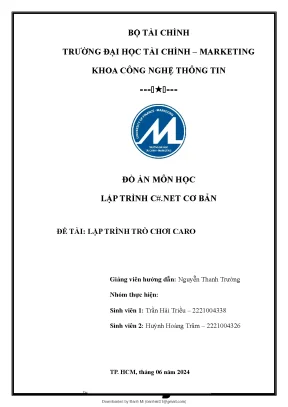 Đồ án môn học lập trình c net cơ bản đề tài lập trình trò chơi caro