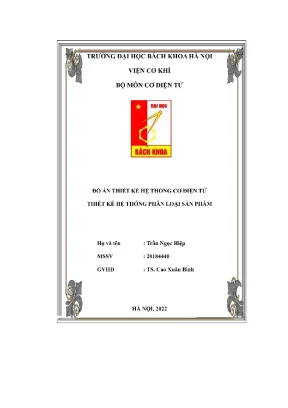 Đồ án thiết kế hệ thống cơ điện tử 1