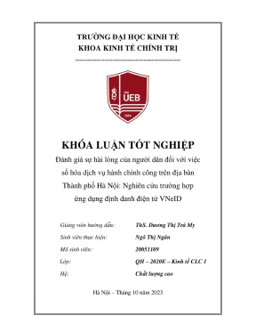 Khóa luận tốt nghiệp đánh giá sự hài lòng của người dân đối với việc số hóa dịch vụ hành chính công trên địa bàn thành phố hà nội nghiên cứu trường hợp ứng dụng định danh điện tử vneid