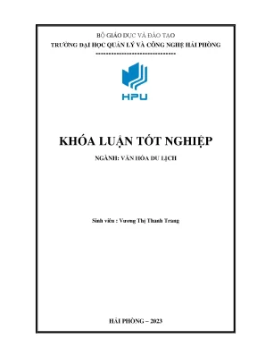 Khóa luận thực trạng và giải pháp khai thác văn hóa ẩm thực hải phòng phục vụ hoạt động du lịch
