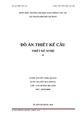 Đồ án thiết kế cầu thiết kế sơ bộ