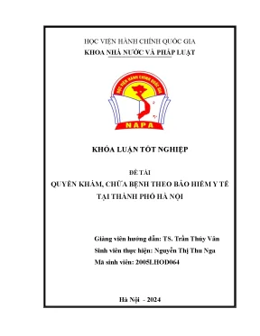 Khóa luận quyền khám chữa bệnh theo bảo hiểm y tế tại thành phố hà nội