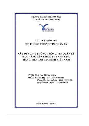 Xây dựng hệ thống thông tin quản lý bán hàng của công ty tnhh cửa hàng tiện lợi gia đnh việt nam
