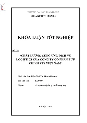 Chất lượng cung ứng dịch vụ logistics của công ty cổ phần bưu chính vts việt nam