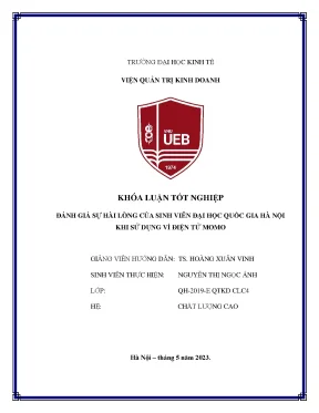 Đánh giá sự hài lòng của sinh viên đại học quốc gia hà nội khi sử dụng ví điện tử momo