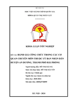 Đánh giá công chức trong các cơ quan chuyên môn thuộc uỷ ban nhân dân huyện an dương thành phố hải phòng