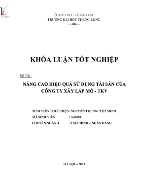 Nâng cao hiệu quả sử dụng tài sản của công ty xây lắp mỏ tkv