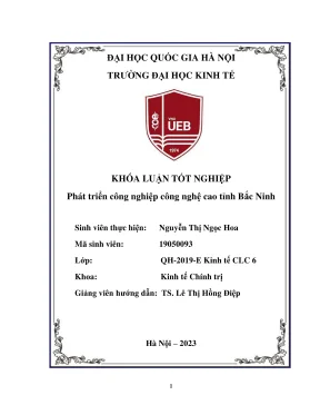 Khóa luận tốt nghiệp kinh tế chính trị phát triển công nghiệp công nghệ cao tỉnh bắc ninh