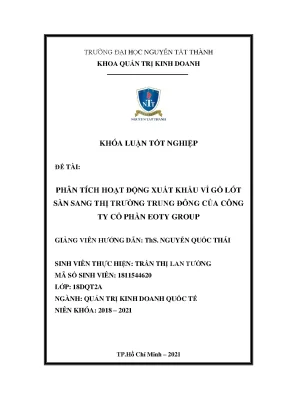 Bài khóa luận tốt nghiệp phân tích hoạt động xuất khẩu vỉ gỗ lót sàn sang thị trường trung đông