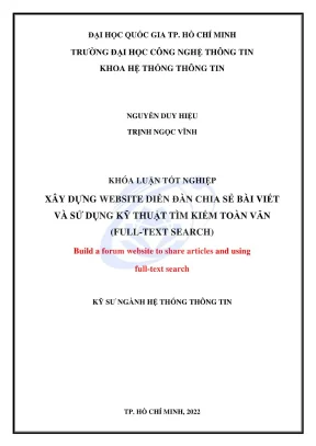 Khóa luận tốt nghiệp hệ thống thông tin xây dựng website diễn đàn chia sẽ bài viết và sử dụng kỹ thuật tìm kiếm toàn văn