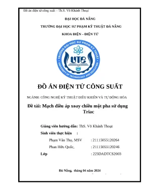 Đồ án điện tử công suất đề tài mạch điều áp xoay chiều một pha sử dụng triac