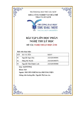 Bài tập lớn học phần nghệ thuật học đề tài nghệ thuật điện ảnh