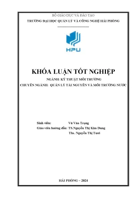 Đánh giá chất lượng nước sông đa độ hải phòng và đề xuất biện pháp phòng chống xâm nhập mặn nguồn nước