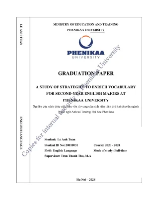 A study of strategies to enrich vocabulary for second year english majors at phenikaa university