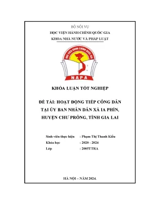 Hoạt động tiếp công dân tại ủy ban nhân dân xã ia phìn huyện chư prông tỉnh gia lai