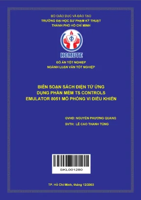 Biên soạn sách điện tử ứng dụng phần mềm ts controls emulator 8051 mô phỏng vi điều khiển